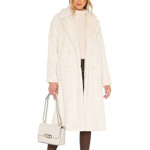 NWT Cupcakes and Cashmere Celestia Faux Fur Trench Coat White Women's Medium